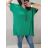 Tunika oversize krátký rukáv s přívěskem dámská nadrozměr (3XL/4XL ONE SIZE) ITALSKá MóDA IM422524/DR 3XL/4XL zelená
