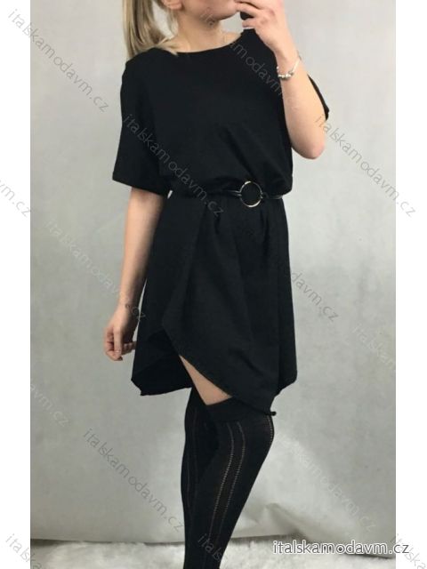 Šaty krátky rukáv oversize dámske nadrozměr s pásikom (XL / 2XL) TALIANSKÁ MÓDA IM421443 kráľovská modrá XL / XXL