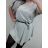 Šaty krátký rukáv oversize dámské nadrozměr s páskem (XL/2XL) ITALSKÁ MÓDA IM421443