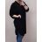 Košile oversize prodloužená 3/4 dlouhý rukáv dámská nadrozměr (2XL/3XL ONE SIZE) ITALSKá MóDA IM422323