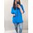 Tunika s príveskom krátky rukáv dámska nadrozmer (4XL/5XL ONE SIZE) TALIANSKA MODA IM422483LH/DR2 kráľovská modrá