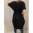Šaty oversize krátky rukáv dámske nadrozmer (2XL/3XL ONE SIZE) TALIANSKA MÓDA IM42222/DR 2XL/3XL čierna