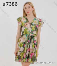 Šaty krátke letné šifónové krátky rukáv kvetované dámske (S/M ONE SIZE) TALIANSKA MÓDA IMM22u7386