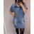 Šaty riflové krátky rukáv dámske nadrozmer (2XL-6XL) GOURD GD22GD8607-LJ/DR 4XL modrá