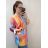 Sveter oversize tenký s potlačou dámsky nadrozmer (3XL/4XL ONE SIZE) TALIANSKA MóDA IMB22RAINBO