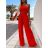 Súprava letná elegantný top a nohavice dámska (M/L ONE SIZE) TALIANSKA MÓDA IMD22428/DU čierna M / L
