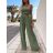 Súprava letná elegantný top a nohavice dámska (M/L ONE SIZE) TALIANSKA MÓDA IMD22428/DU čierna M / L
