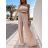 Súprava letná elegantný top a nohavice dámska (M/L ONE SIZE) TALIANSKA MÓDA IMD22428/DU čierna M / L