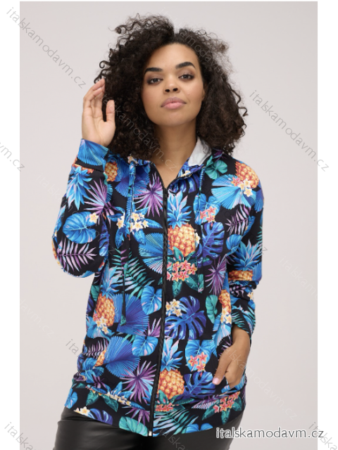 Mikina na zips dámska nadrozmer (3XL-4XL) POSLKÁ MÓDA PMLE22030