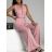 Overal dlouhý letní variabilní zavazování icecool dámské (S/M ONE SIZE) ITALSKÁ MÓDA IMM22377/DR starorůžová