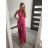 Overal dlouhý letní variabilní zavazování icecool dámské (S/M ONE SIZE) ITALSKÁ MÓDA IMM22377/DR starorůžová