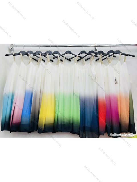 Šaty šifónové letné na ramienka dámske (S/M/L ONE SIZE) TALIANSKA MÓDA IMWD222467