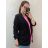 Sako elegantní dlouhý rukáv dámské (XL-2XL-3XL-4XL) ITALSKÁ MÓDA IMWT22m2-m10204/DR XL Černá