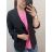 Sako elegantní dlouhý rukáv dámské (XL-2XL-3XL-4XL) ITALSKÁ MÓDA IMWT22m2-m10204/DR XL Černá