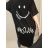 Šaty krátký rukáv dámské oversize (L/XL/2XL ONE SIZE) ITALSKÁ MÓDA IM421401 modrá L/2XL