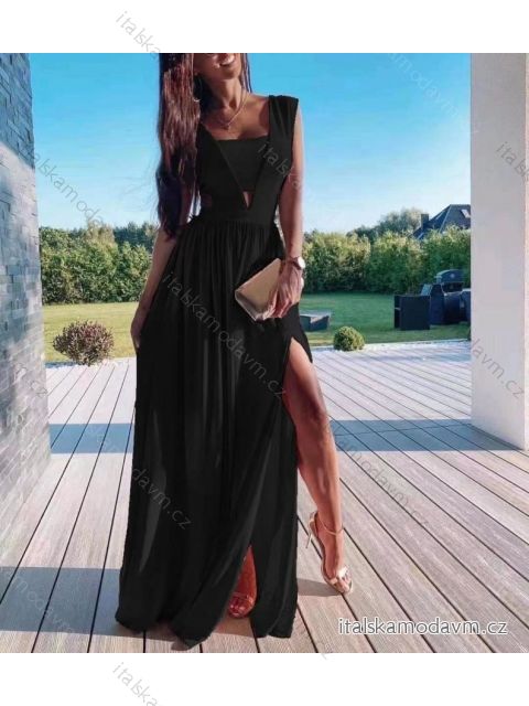 Šaty dlouhé letní bez rukávů dámské (S/M ONE SIZE) ITALSKÁ MÓDA IMWE21037