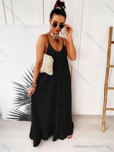Šaty dlhé letné na ramienka dámske (S/M ONE SIZE) TALIANSKA MÓDA IMD22575