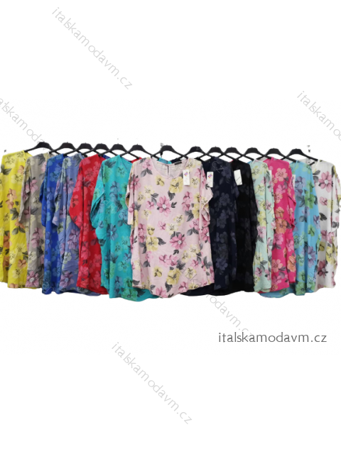 Tunika voľnočasová krátky rukáv dámske viskoza nadrozmer (L/XL/2XL ONE SIZE) TALIANSKA MÓDA IM422713