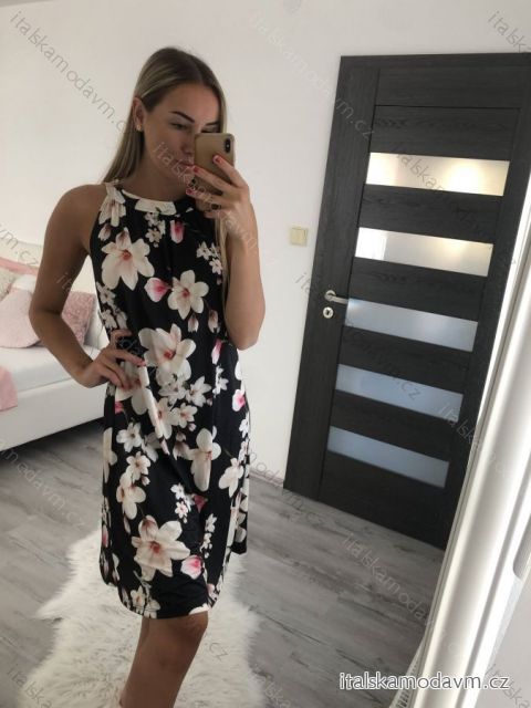 Šaty krátke letné icecool bez rukávov dámske (S/M/L ONE SIZE) TALIANSKA MÓDA IMM22347/DR