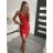 Šaty elegantné mini na ramienka dámske (S/M ONE SIZE) TALIANSKA MÓDA IM322105 korálová