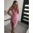 Šaty elegantné mini na ramienka dámske (S/M ONE SIZE) TALIANSKA MÓDA IM322105 korálová