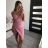 Šaty elegantné mini na ramienka dámske (S/M ONE SIZE) TALIANSKA MÓDA IM322105 korálová