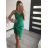 Šaty elegantné mini na ramienka dámske (S/M ONE SIZE) TALIANSKA MÓDA IM322105 korálová