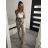 Kalhoty dlouhé elegantní dámské (M/L ONE SIZE) ITALSKÁ MÓDA IMD22128/DR béžová M/L