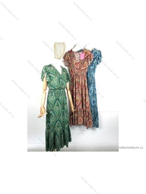 Šaty letní krátký rukáv dámské (S/M ONE SIZE) ITALSKÁ MÓDA IMPBB22F11684A