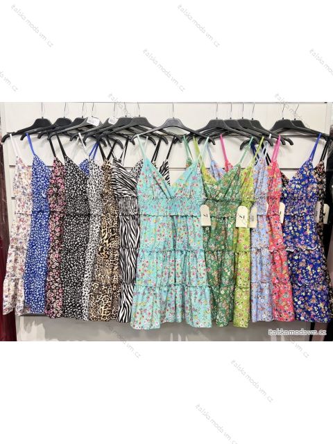 Šaty letné na ramienka dámske (S/M ONE SIZE) TALIANSKA MÓDA IMPSH226926