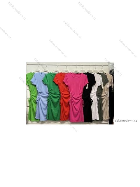 Šaty letní krátký rukáv dámské (S/M ONE SIZE) ITALSKÁ MÓDA IMPSH2229071