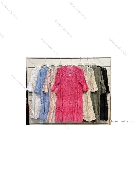 Šaty letní 3/4 rukáv dámské (S/M ONE SIZE) ITALSKÁ MÓDA IMPSH2210003