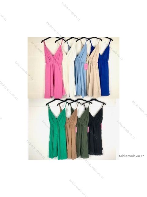 Šaty letné na ramienka dámske (S/M ONE SIZE) TALIANSKA MÓDA IMPBB22B22658