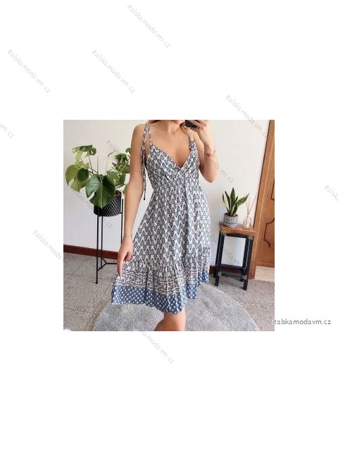 Šaty letné na ramienka dámske (S/M ONE SIZE) TALIANSKA MÓDA IMPBB22F11278