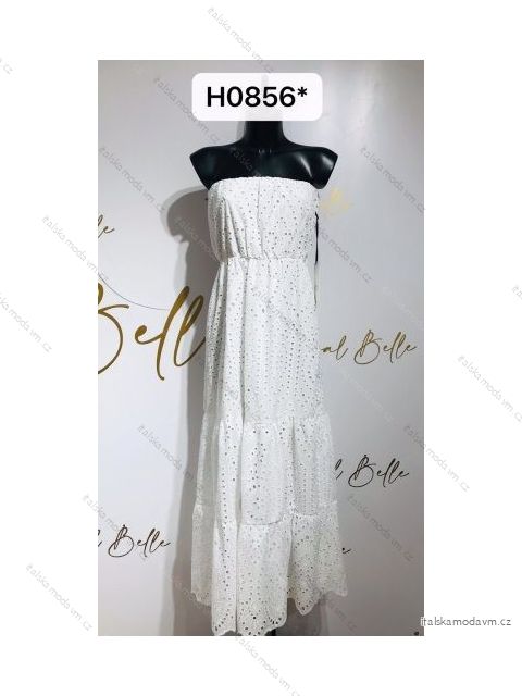 Šaty dlouhé letní carmen dámské (S/M ONE SIZE) ITALSKÁ MÓDA IMPBR22H0856-X12