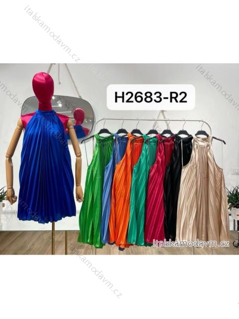 Šaty letné bez rukávov skladané dámske (S/M ONE SIZE) TALIANSKA MÓDA IMPBR22H2683-R2