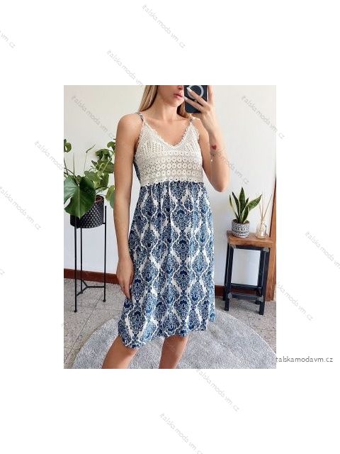 Šaty letné na ramienka dámske (S/M ONE SIZE) TALIANSKA MÓDA IMPBB2224098k