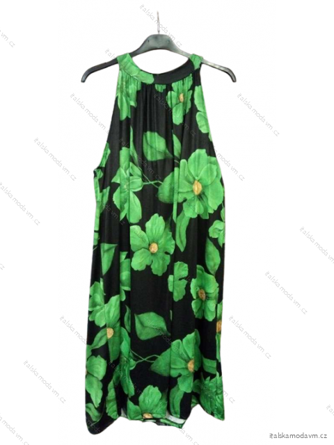 Šaty krátke letné icecool bez rukávov dámske (S/M/L ONE SIZE) TALIANSKA MÓDA IMM22347/DR ZELENÁ