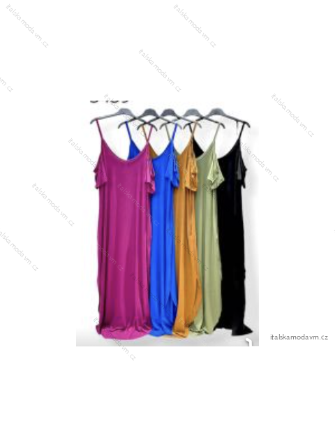 Šaty letné dlhé na ramienka dámske (S/M ONE SIZE) TALIANSKA MÓDA IMPHD223439