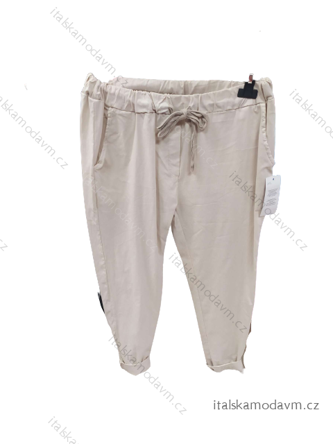 Kalhoty dlouhé strečové dámské (S/M/L ONE SIZE) ITALSKÁ MÓDA IM322058/DRbežová