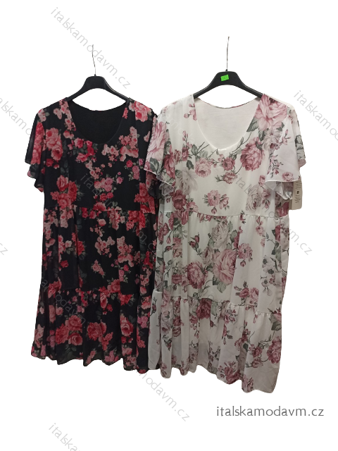 Šaty letné šifónové oversize krátky rukáv dámske (S/M/L ONE SIZE) TALIANSKA MÓDA IMT22009