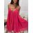 Šaty letné šifónové na ramienka dámske (S / M ONE SIZE) TALIANSKÁ MÓDA IMM225969