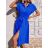 Šaty košeľové krátky rukáv dámske (S/M/L/XL ONE SIZE) TALIANSKA MÓDA IMD225244 béžová