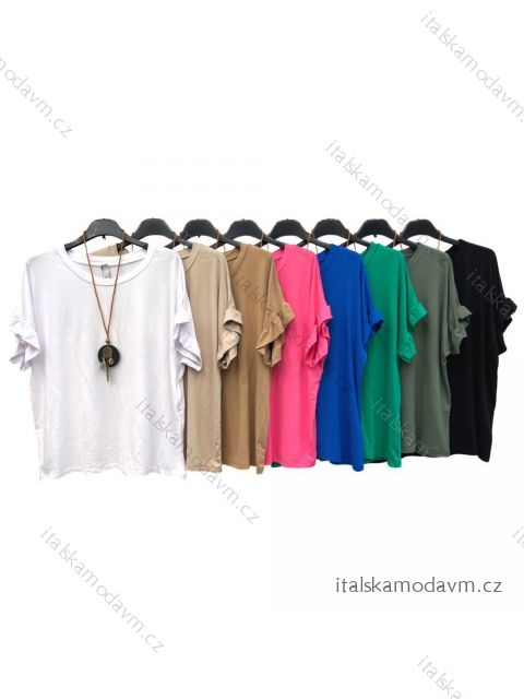 Tunika s príveskom krátky rukáv dámska (S/M ONE SIZE) TALIANSKA MÓDA IMPLM2217885T2