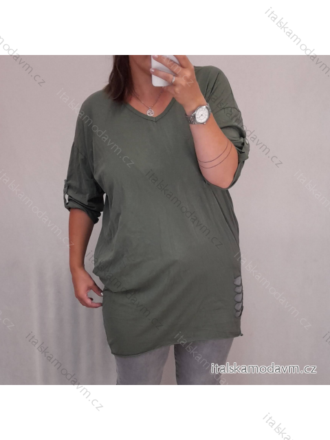 Šaty oversize krátký rukáv dámské (SM/L ONE SIZE) ITALSKÁ MÓDA IMD21956/DR
