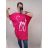 Šaty oversize krátky rukáv joy dámske nadrozmer (4XL/5XL ONE SIZE) TALIANSKA MÓDA IM422227 tmavo ružová 4XL/5XL