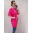 Šaty oversize krátky rukáv joy dámske nadrozmer (4XL/5XL ONE SIZE) TALIANSKA MÓDA IM422227 tmavo ružová 4XL/5XL