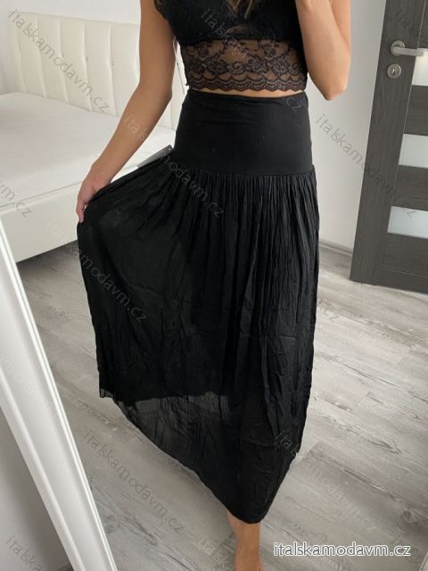 Sukně dlouhá  dámská (S/M/L ONE SIZE) ITALSKá MóDA IM322HAREM/DR S/M Černá