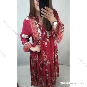 Šaty s dlhým rukávom dámske (L/XL/2XL ONE SIZE) TALIANSKA MÓDA IMF22BLACK