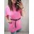 Tričko krátky rukáv s opaskom OVERSIZE dámske (XL/2XL ONE SIZE) TALIANSKA MÓDA IMP21114 ružová XL/2XL